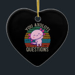 U Axolotl Vragen Retro 90s  Zonnetijd Keramisch Ornament<br><div class="desc">Retro 90s U Axolotl vraagt  Sunset schattig,  axolotl,  lover,  gift,  kawaii,  grappig,  ,  sunset,  retro,  axolotl vis,  citaten,  memes,  giften,  You Axolotl Vragen Funny Axolotl T-shirt,  Cute Axolotl T-shirt,   Sunset met Axolotl,  You Axolotl Vragen Shirt</div>