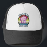 U Axolotl Vragen Retro 90s  Zonnetijd Trucker Pet<br><div class="desc">Retro 90s U Axolotl vraagt  Sunset schattig,  axolotl,  lover,  gift,  kawaii,  grappig,  ,  sunset,  retro,  axolotl vis,  citaten,  memes,  giften,  You Axolotl Vragen Funny Axolotl T-shirt,  Cute Axolotl T-shirt,   Sunset met Axolotl,  You Axolotl Vragen Shirt</div>