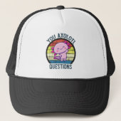 U Axolotl Vragen Retro 90s Zonnetijd Trucker Pet (Voorkant)