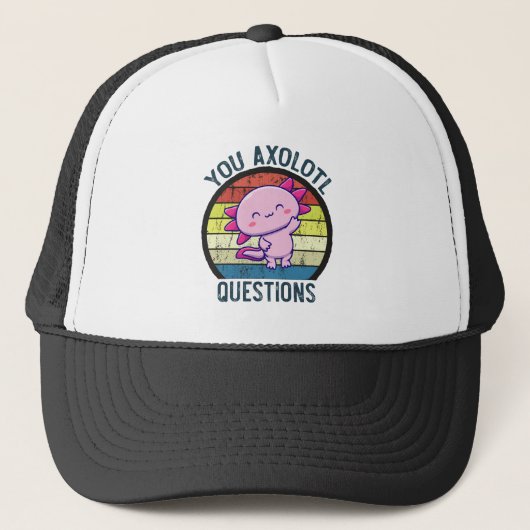 U Axolotl Vragen Retro 90s  Zonnetijd Trucker Pet (Voorkant)