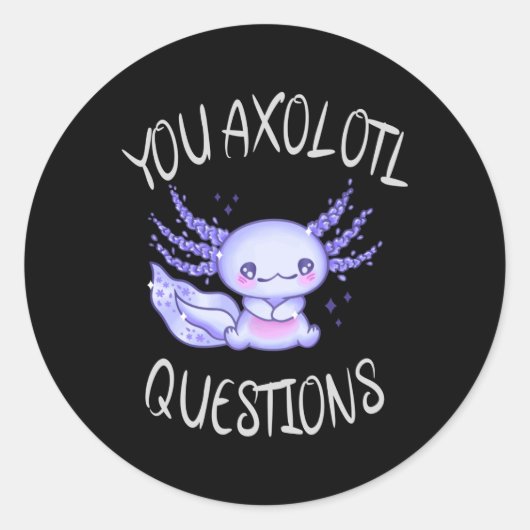 U axolotl vragen ronde sticker (Voorkant)