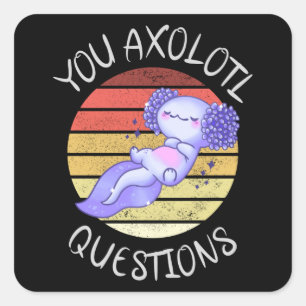 U axolotl vragen vierkante sticker