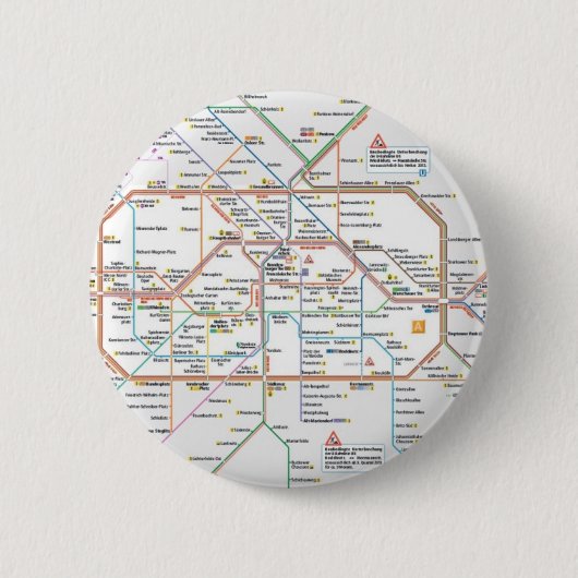 U-Bahn Berlin Ronde Button 5,7 Cm (Voorkant)