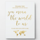 U bedoelt de wereld voor ons | Wereldbol GastboekP Fotoplaat (Voorkant)