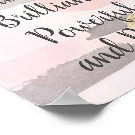 U BEELDT EEN BEAUTIEF - Roze Gold Quote Poster (Hoek)