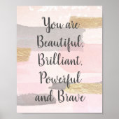 U BEELDT EEN BEAUTIEF - Roze Gold Quote Poster (Voorkant)