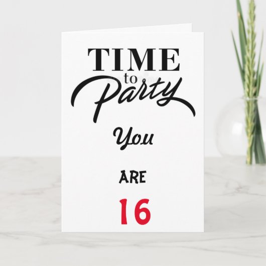 U BENT **16** TIJD OM TE "VIEREN" ***U*** KAART (Voorkant)