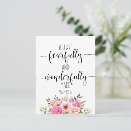 U bent behoorlijk goed en netjes, Psalm 139:14 Briefkaart (Staand voorkant)