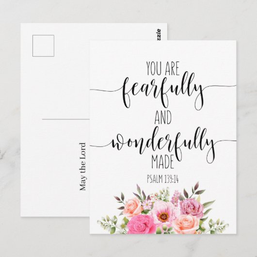 U bent behoorlijk goed en netjes, Psalm 139:14 Briefkaart (Voorkant / Achterkant)
