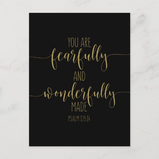 U bent behoorlijk goed en netjes, Psalm 139:14 Briefkaart (Voorkant)