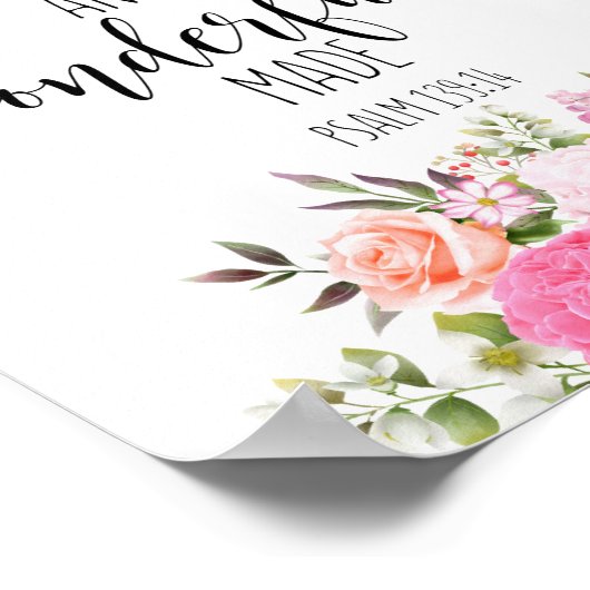 U bent behoorlijk goed en netjes, Psalm 139:14 Poster (Hoek)