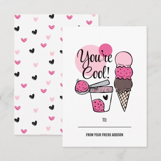 U bent Cool Kinder Classroom Valentijn Card Kaart (Voorkant / Achterkant)
