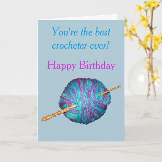 U bent de beste crocheter ooit verjaardag kaart (Gele Bloem)