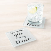 U bent de gin aan mijn toon-manuscripttypografie glazen onderzetter (Schuin)