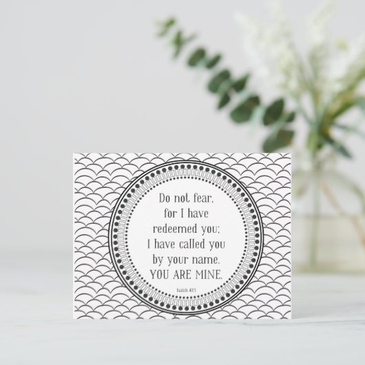 U bent de mijne, zwart-witte scriptie briefkaart (Staand voorkant)