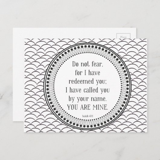 U bent de mijne, zwart-witte scriptie briefkaart (Voorkant / Achterkant)