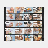 U bent de One 20 Vertical Photo Collage Black Fleece Deken (Voorkant (Horizontaal))