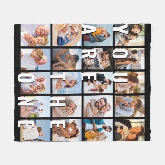 U bent de One 20 Vertical Photo Collage Black Fleece Deken (Voorkant (Horizontaal))