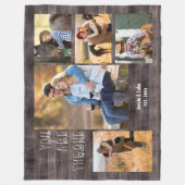 U bent de One 5 Photo Collage Rustic Wood Fleece Deken (Voorkant)
