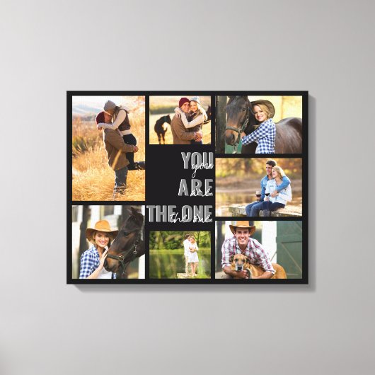 U bent de One 7 Photo Collage Black Canvas Afdruk (Voorkant)