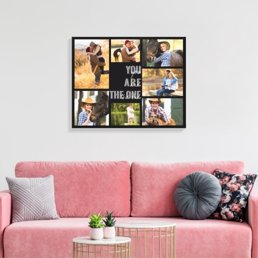 U bent de One 7 Photo Collage Black Canvas Afdruk (Insitu (Woonkamer))