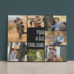 U bent de One 7 Photo Collage Black Imitatie Canvas Print<br><div class="desc">Stijlvol fotocollage faux canvas dat u met 7 van uw favoriete foto's kunt personaliseren. Dit zwarte en witte ontwerp wordt geletterd met de woorden "U bent Één"in moderne overmaatse druk en casual manuscripttypografie. Het fotomalplaatje is opstelling klaar voor u om uw afbeeldingen toe te voegen, die met de klok mee...</div>