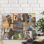 U bent de One 7 Photo Collage Rustic Wood Imitatie Canvas Print<br><div class="desc">Robuust fotocollage faux canvas dat u met 7 van uw favoriete foto's kunt personaliseren. Dit landschapshout van het houteffect ontwerp wordt geletterd met de woorden "u bent"in moderne overmaatse druk en casual manuscripttypografie. Het fotomalplaatje is opstelling klaar voor u om uw afbeeldingen toe te voegen, die met de klok mee...</div>