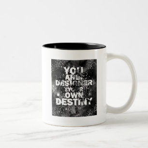 U bent de ontwerper van uw eigen bestemming tweekleurige koffiemok