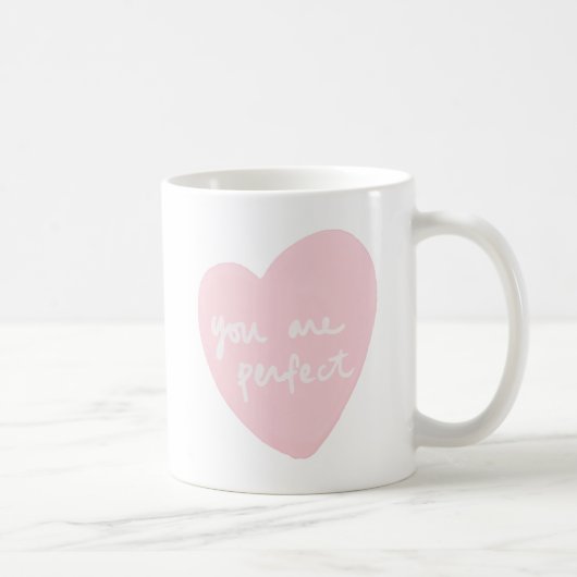 U bent de perfecte Waterverf witte roze Koffiemok (Rechts)