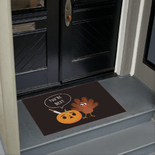 U bent de volgende Funny Pumpkin Thanksgiving Turk Deurmat