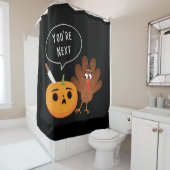 U bent de volgende Funny Pumpkin Thanksgiving Turk Douchegordijn (In situ)