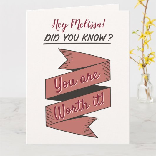 U bent de Worth It/Planner/Self-Care Kaart (Gele Bloem)