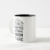 U bent deze berg toegewezen tweekleurige koffiemok (Voorkant links)