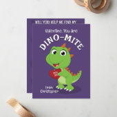U bent Dino-Mite Dinosaur Classroom Valentijnse Notitiekaartje (Voorkant / Achterkant in situ)
