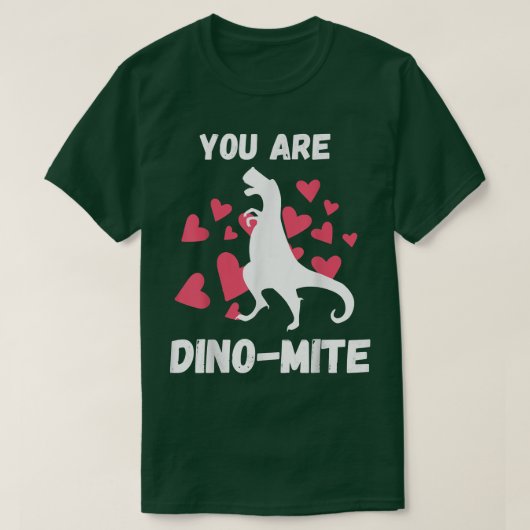U bent Dinomite Dinosaur Valentijnsdag Heart 689 T-shirt (Design voorkant)