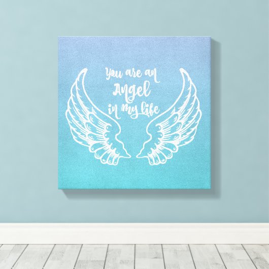 U bent een Angel Quote Canvas Afdruk (Insitu (Houten vloer))