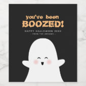 U bent een geBoosd Halloween Cute Ghost Wine Label Wijn Etiket (Enkel label)