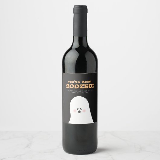 U bent een geBoost Etiket Halloween Ghost Wine (Voorkant)