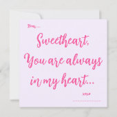 U bent een geliefde Kaart (Achterkant)