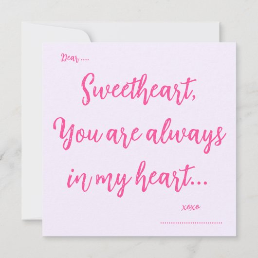 U bent een geliefde Kaart (Achterkant)