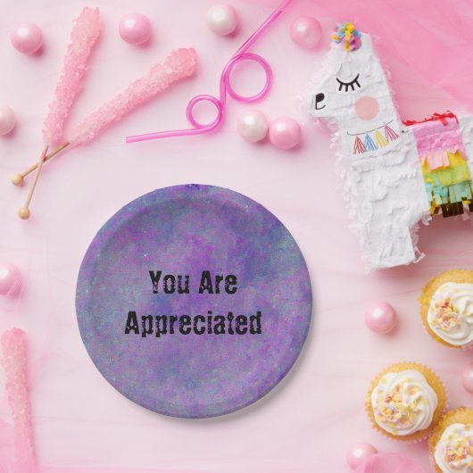 U bent een gewaardeerde Abstracte Paarse werknemer Papieren Bordje (Feest)