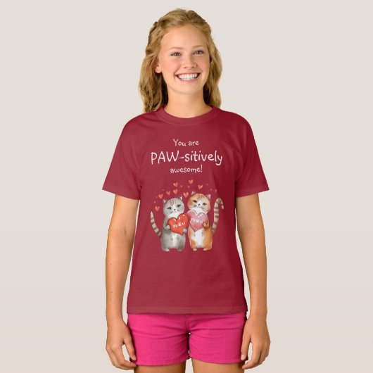 U bent een Geweldige rood en roze kat T-shirt (Voorkant volledig)