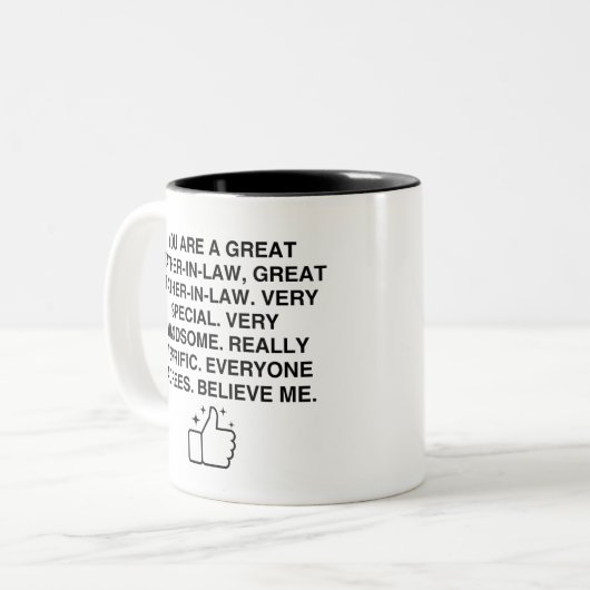 U BENT EEN GROOT SCHOONVADER, EEN GROOT SCHOONVADE TWEEKLEURIGE KOFFIEMOK (Voorkant links)