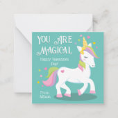U bent een Magische Unicorn Classroom Valentijnsda Notitiekaartje (Voorkant)