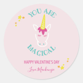 U bent een Magische Unicorn Valentijnsdag Ronde Sticker