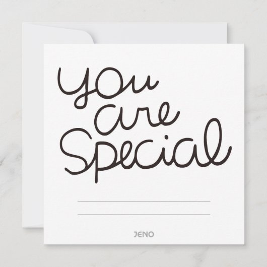 U BENT EEN SPECIALE FLAT-Kaart Bedankkaart (Achterkant)