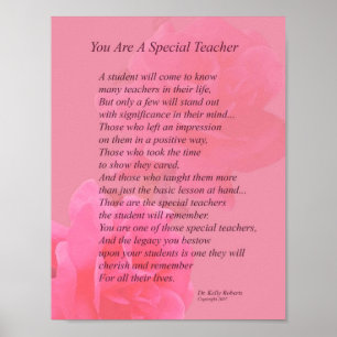 U bent een speciale leraar poster