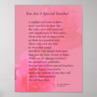 U bent een speciale leraar poster
