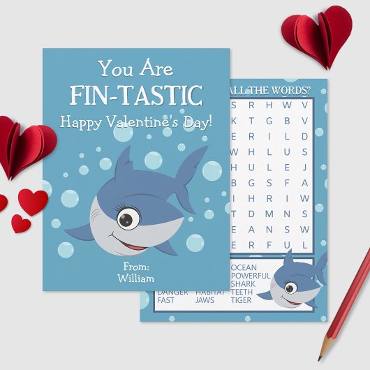 U bent Fin-Tastic Classroom Valentijnsdag Kaart Notitiekaartje