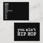 U bent geen HIP HOP Visitekaartje (Voorkant / Achterkant)